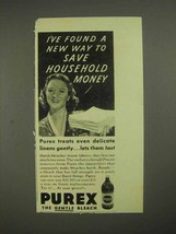 1939 Purex Bleach Ad - Save Household Money - £13.80 GBP