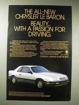 1987 Chrysler LeBaron Coupe Car Ad - Beauty - £14.54 GBP