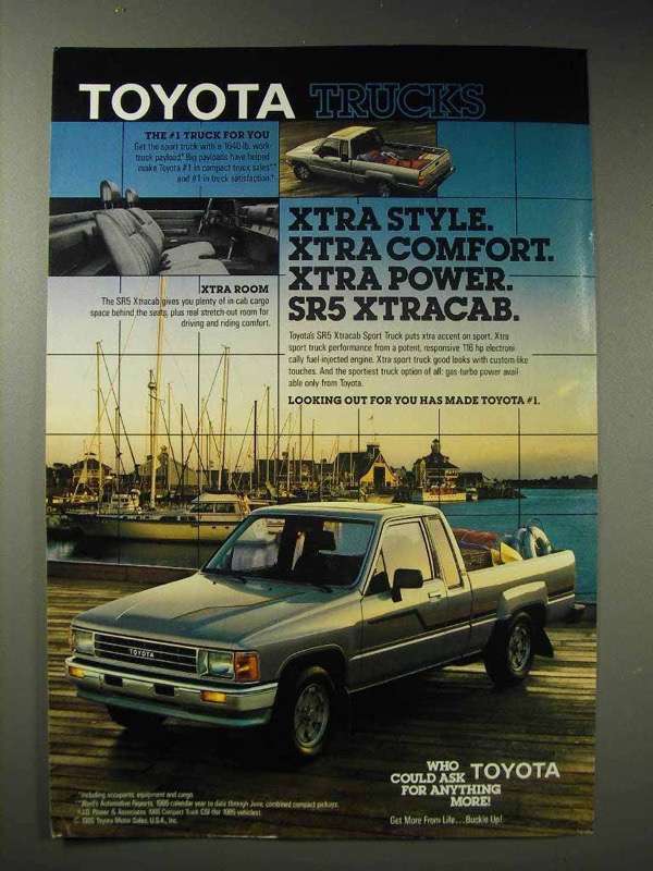Primary image for 1987 Toyota SR5 Xtracab Truck Ad - Style Comfort Power