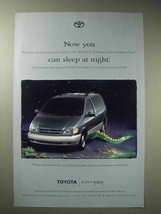 1998 Toyota Sienna Minivan Ad - You Can Sleep at Night - $18.49