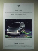 1998 Toyota Sienna Minivan Ad - You Can Sleep at Night - £14.76 GBP