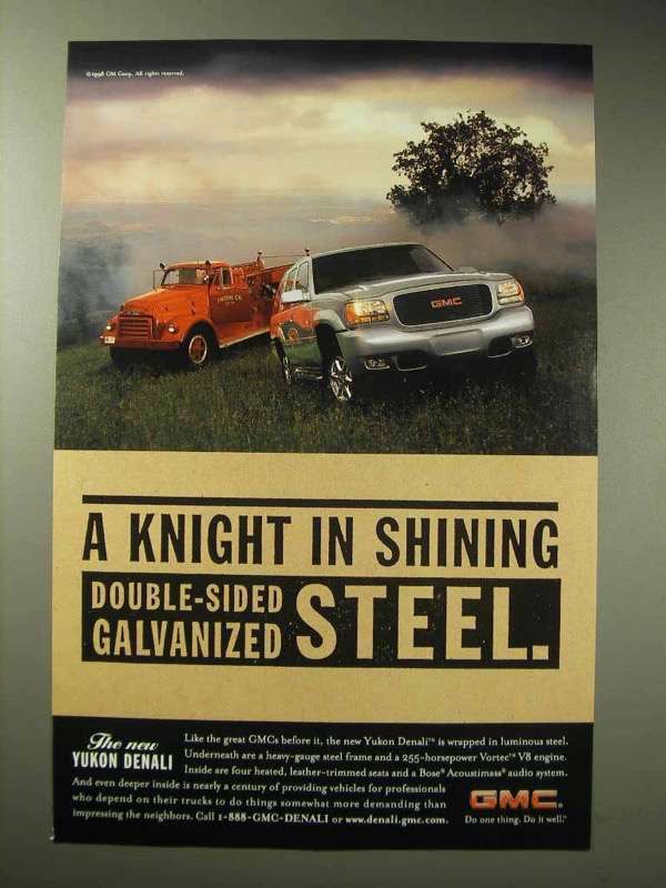 Primary image for 1998 GMC Yukon Denali Ad - Knight in Shining Steel
