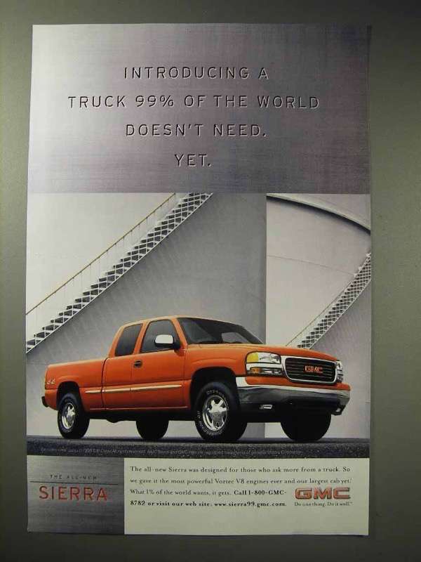 1998 GMC Sierra Truck Ad - 99% Doesn't Need Yet - $18.49