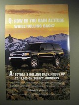 2001 Toyota 4Runner Ad - Gain Altitude Rolling Back - £14.78 GBP