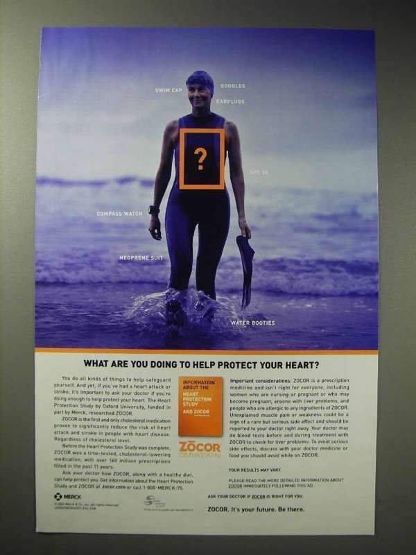 Primary image for 2004 Merck Zocor Ad - What You Doing to Protect Heart