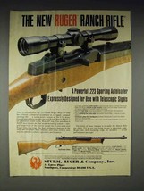 1984 Ruger .223 Caliber Ranch Rifle Gun Ad - $18.49