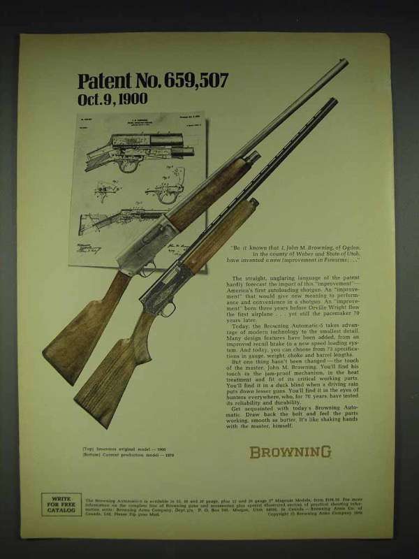 1970 Browning Automatic-5 Shotgun Ad - $18.49