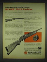 1970 Ruger 10/22 Carbine Rifle Ad - High Power Quality - $18.49
