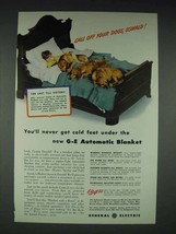 1942 General Electric Automatic Blanket Ad - Never Cold - $18.49