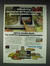 1978 Hamilton Beach 2002 Food Processor Ad - Metric - £14.45 GBP