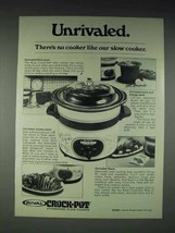 1979 Rival Crock-Pot Slow Cooker Ad - Unrivaled - £14.53 GBP