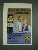 1986 Best Western Hotel Ad - Retirement Budget - £14.48 GBP