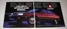 1986 Dodge Lancer ES Ad - Hid a Sports Car Inside - $18.49