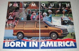 1986 Plymouth Voyager Minivan Ad - Born in America - £14.90 GBP