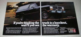 1986 Dodge Ramcharger Truck Ad - A Knockout - £14.65 GBP