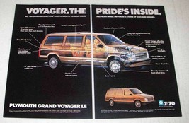 1987 Plymouth Grand Voyager LE Minivan Ad - £14.74 GBP