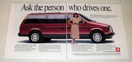 1990 Dodge Grand Caravan SE Minivan Ad - £14.78 GBP