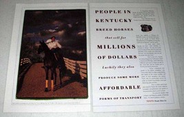 1998 Toyota Car Ad - People in Kentucky Breed Horses - $18.49