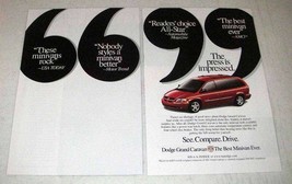 2001 Dodge Grand Caravan Minivan Ad - Press Impressed - £14.54 GBP