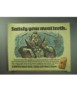 1978 Slim Jim Meat Snack Ad - Satisfy Your Meat Tooth - £14.55 GBP