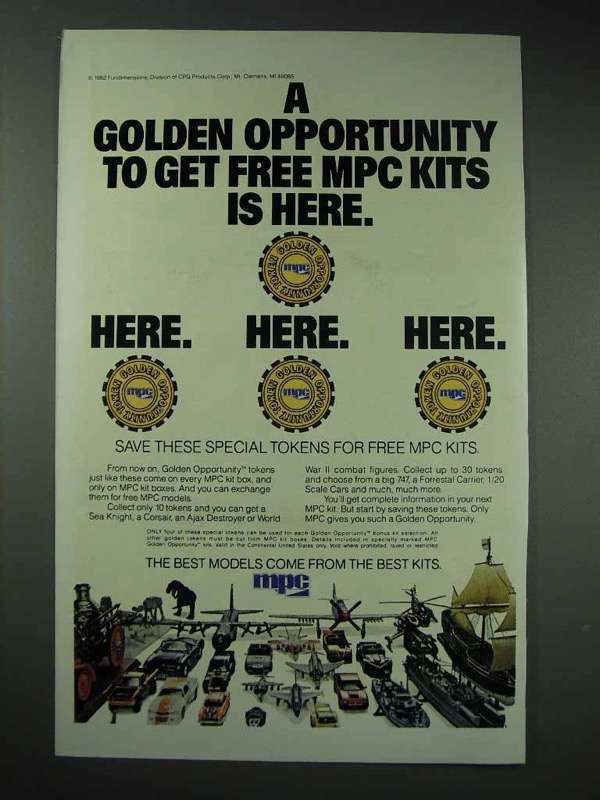 1983 MPC Model Kits Ad - A Golden Opportunity is Here - £14.61 GBP