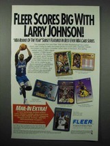 1992 Fleer NBA Basketball Cards Ad - Larry Johnson - £14.54 GBP