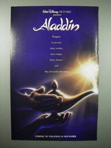 1992 Walt Disney Aladdin Movie Ad - Three Wishes - £14.57 GBP