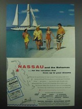 1955 Nassau and The Bahamas Tourism Ad - Lives Up - $18.49