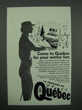 1955 Quebec Canada Tourism Ad - For Winter Fun - $18.49