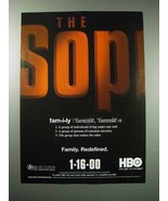 1999 HBO The Sopranos TV Series Ad - Family Redefined - £14.78 GBP