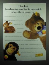 1993 Steiff Stuffed Animal Ad - Bunny, Bear, Monkey - £14.74 GBP