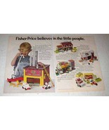 1980 Fisher-Price Play Family Playsets Ad, Fire Station - £14.73 GBP