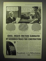 1933 Goodrich Safety Silvertowns Truck Tire Ad - Cross-Weave Friction - $18.49