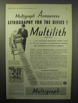 1933 Multigraph Multilith Lithography Machine Ad - £14.54 GBP