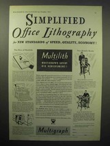 1933 Multigraph Multilith Lithography Machine Ad - Simplified Office - £14.78 GBP