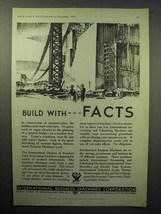 1933 IBM Ad - Build With Facts - £14.50 GBP