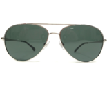 Brooks Brothers Sunglasses BB4020 1558/87 Silver Aviators w/ Green Lenses - $46.25