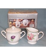 Vtg MARKET DAY Sugar Bowl and Creamer -Epoch Collection Noritake-Plum Ch... - $41.06 CAD