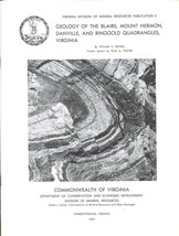 Geology of the Blairs, Mount Hermon, Danville and Ringgold Quadrangles, Virginia - £13.97 GBP