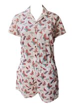 Pure Cotton Women Pajamas Set Button Down Printed Lounge Sets Soft Loose - $39.99