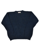 Vintage Shetland Wool Sweater Womens XL Navy Speckle Knit Crewneck Aran ... - £37.15 GBP