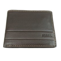 Fossil Lufkin Traveler Mens Dark Brown Leather Wallet NEW SML1390201 - £25.92 GBP