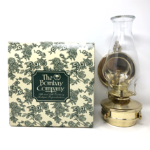 Vintage Lamplight Farms Brass Oil Lamp Hurricane Glass Shade Wall Mount NOS - £39.86 GBP