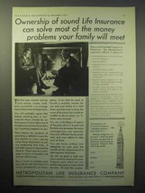 1933 Metropolitan Life Insurance Ad - Solve Problems - £14.49 GBP