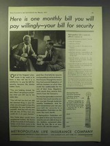 1933 Metropolitan Life Insurance Ad - Bill for Security - £14.72 GBP