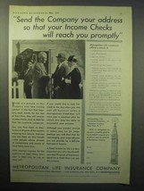 1933 Metropolitan Life Insurance Ad - Income Checks - £14.72 GBP