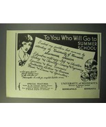 1933 University of Minnesota Ad - Go to Summer School - £14.78 GBP