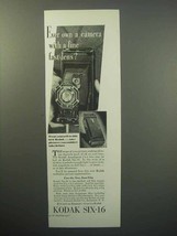 1933 Kodak Six-16 Camera Ad - Fine Fast Lens - $18.49