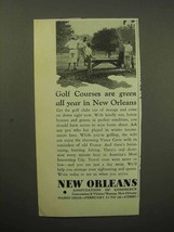 1933 New Orleans Ad - Golf Courses are Green all Year - £14.60 GBP