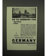 1932 Germany Tourism Ad - Cologne on the Rhine - £14.55 GBP